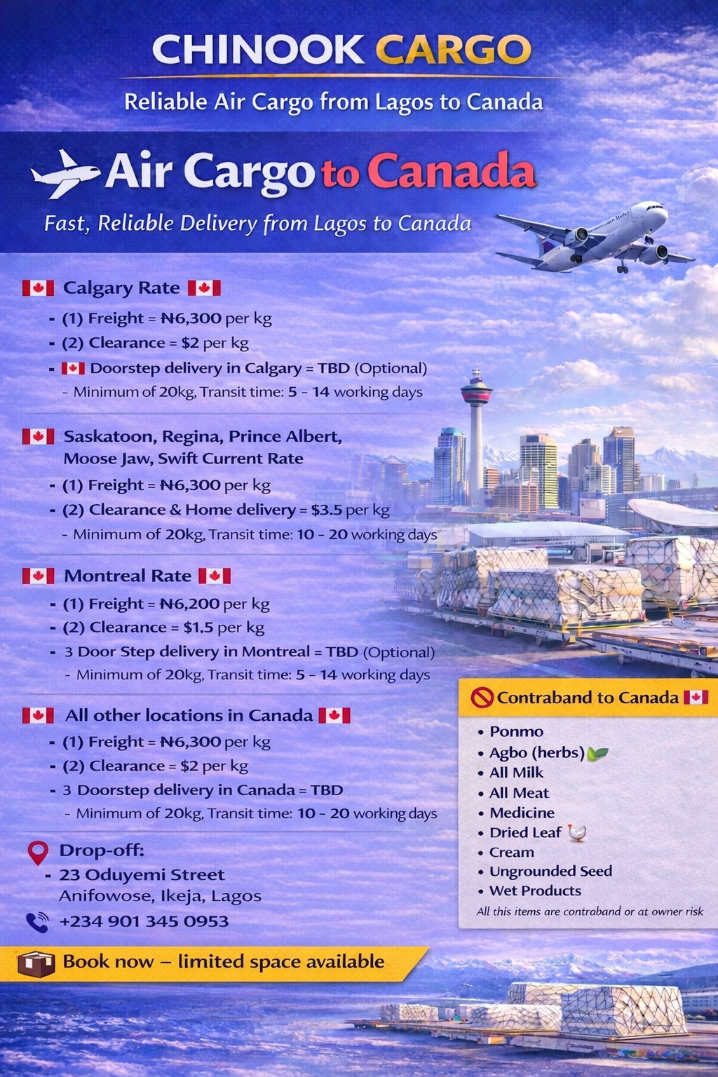 Air cargo to Canada flyer