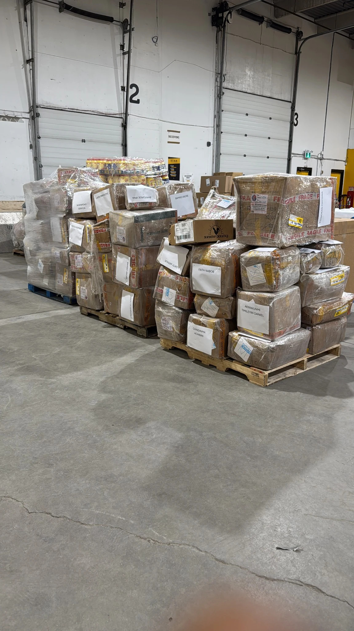 Warehouse shipment stack